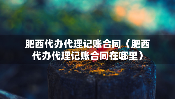 肥西代辦代理記賬合同（肥西代辦代理記賬合同在哪里）