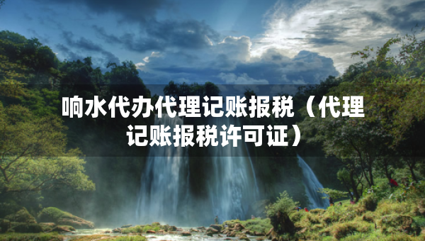 響水代辦代理記賬報(bào)稅（代理記賬報(bào)稅許可證）
