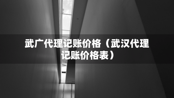 武廣代理記賬價(jià)格（武漢代理記賬價(jià)格表）