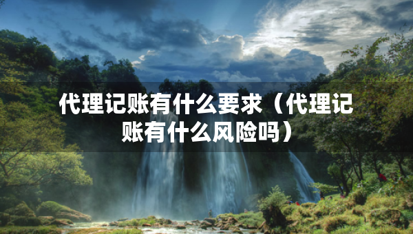 代理記賬有什么要求（代理記賬有什么風(fēng)險(xiǎn)嗎）