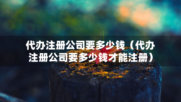 代辦注冊(cè)公司要多少錢（代辦注冊(cè)公司要多少錢才能注冊(cè)）