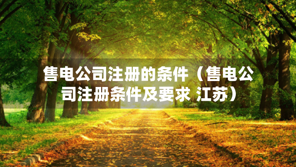 售電公司注冊(cè)的條件（售電公司注冊(cè)條件及要求 江蘇）