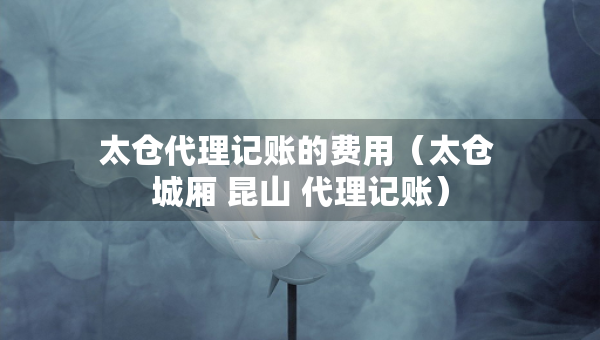 太倉代理記賬的費用（太倉 城廂 昆山 代理記賬）