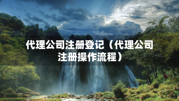 代理公司注冊(cè)登記（代理公司注冊(cè)操作流程）