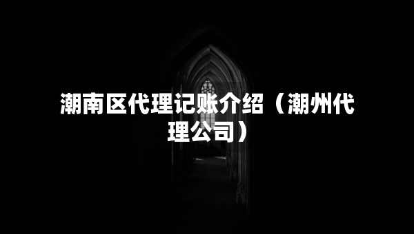 潮南區(qū)代理記賬介紹（潮州代理公司）