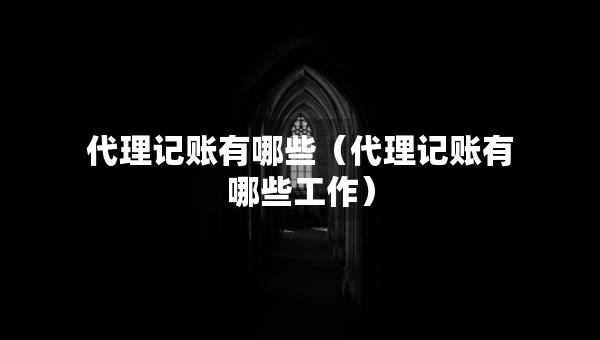 代理記賬有哪些（代理記賬有哪些工作）