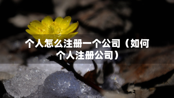 個(gè)人怎么注冊(cè)一個(gè)公司（如何個(gè)人注冊(cè)公司）