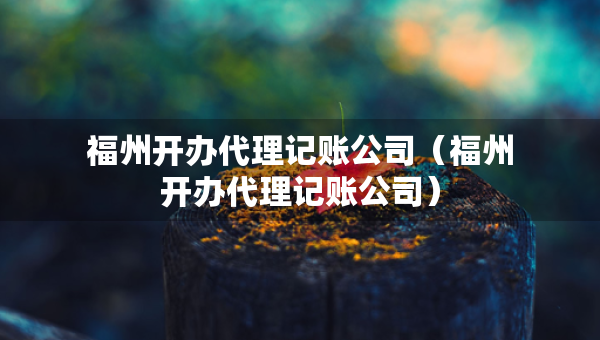 福州開辦代理記賬公司（福州開辦代理記賬公司）