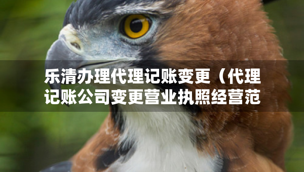 樂清辦理代理記賬變更（代理記賬公司變更營業(yè)執(zhí)照經(jīng)營范圍費用）