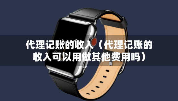 代理記賬的收入（代理記賬的收入可以用做其他費(fèi)用嗎）