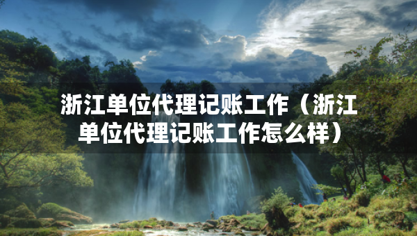 浙江單位代理記賬工作（浙江單位代理記賬工作怎么樣）