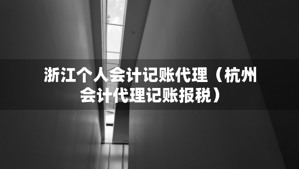 浙江個人會計記賬代理（杭州會計代理記賬報稅）