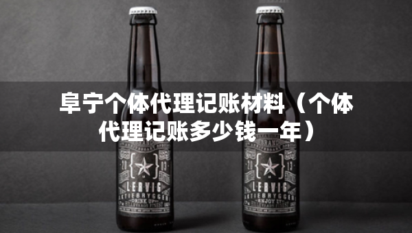 阜寧個(gè)體代理記賬材料（個(gè)體代理記賬多少錢一年）