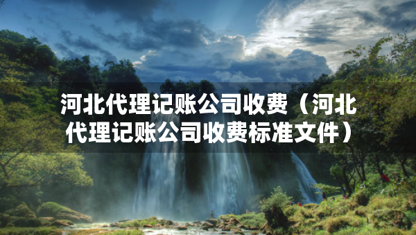 河北代理記賬公司收費(fèi)（河北代理記賬公司收費(fèi)標(biāo)準(zhǔn)文件）