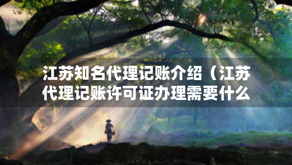 江蘇知名代理記賬介紹（江蘇代理記賬許可證辦理需要什么條件）