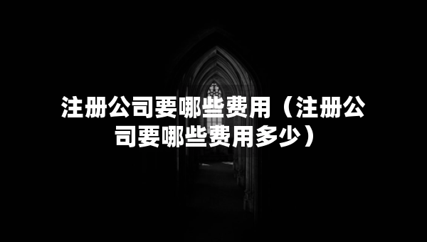 注冊公司要哪些費用（注冊公司要哪些費用多少）