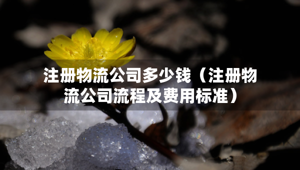 注冊物流公司多少錢（注冊物流公司流程及費(fèi)用標(biāo)準(zhǔn)）