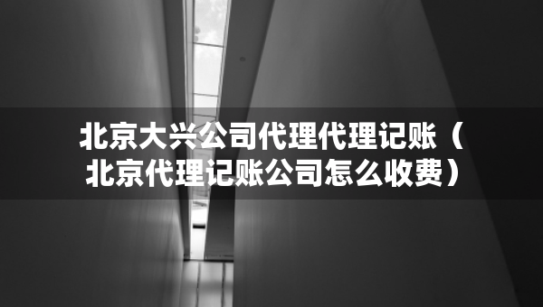 北京大興公司代理代理記賬（北京代理記賬公司怎么收費(fèi)）