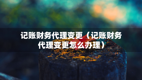 記賬財務(wù)代理變更（記賬財務(wù)代理變更怎么辦理）