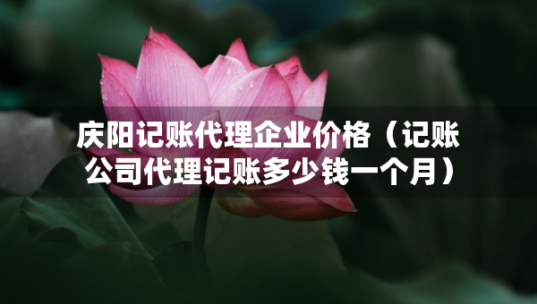 慶陽記賬代理企業(yè)價(jià)格（記賬公司代理記賬多少錢一個(gè)月）