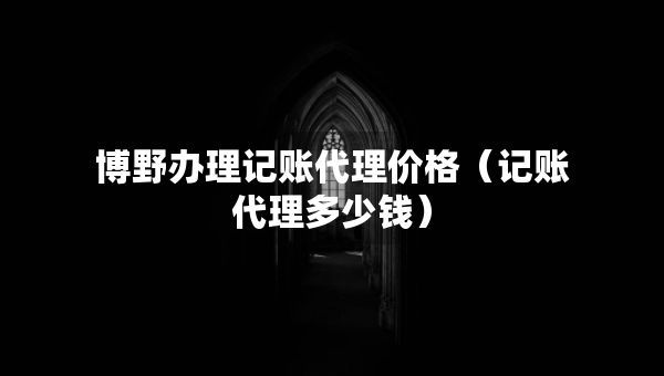 博野辦理記賬代理價(jià)格（記賬代理多少錢）