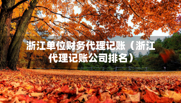 浙江單位財務代理記賬（浙江代理記賬公司排名）