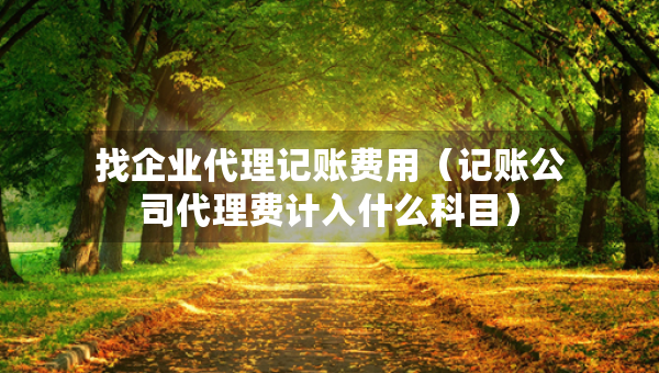 找企業(yè)代理記賬費用（記賬公司代理費計入什么科目）