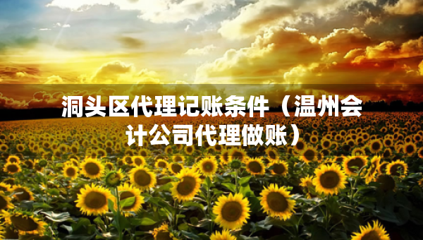 洞頭區(qū)代理記賬條件（溫州會計公司代理做賬）