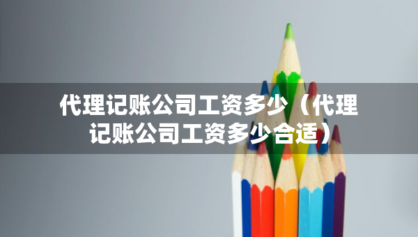 代理記賬公司工資多少（代理記賬公司工資多少合適）