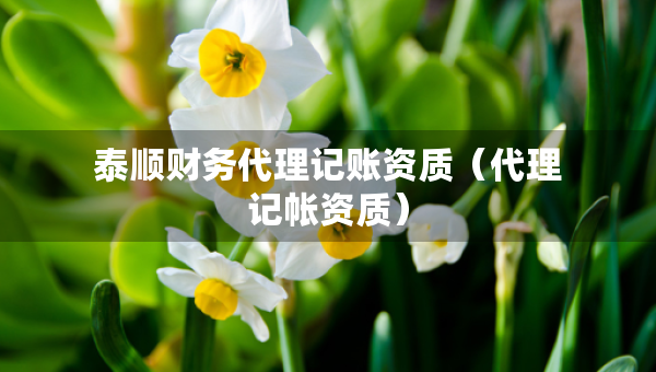 泰順財(cái)務(wù)代理記賬資質(zhì)（代理記帳資質(zhì)）