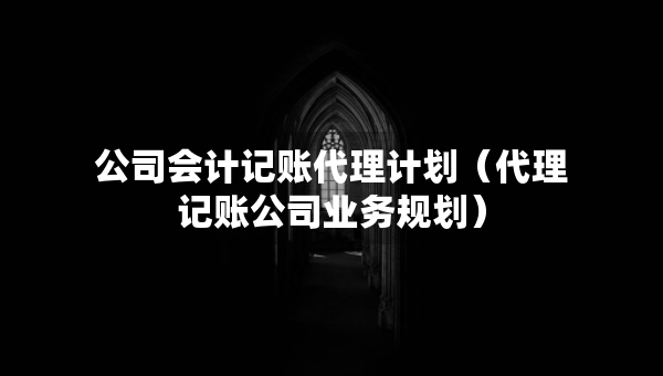 公司會(huì)計(jì)記賬代理計(jì)劃（代理記賬公司業(yè)務(wù)規(guī)劃）