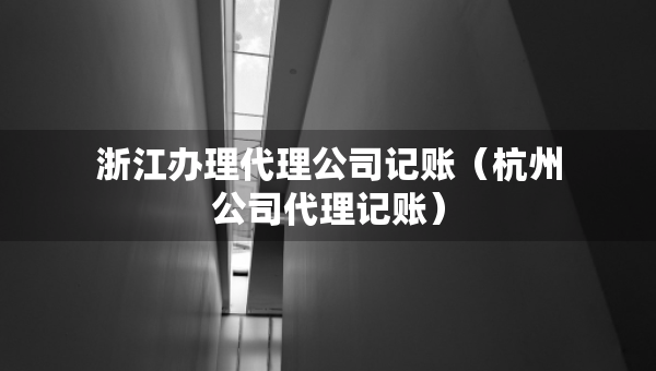 浙江辦理代理公司記賬（杭州公司代理記賬）