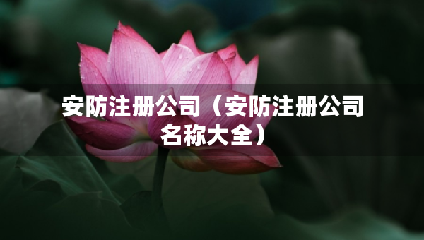 安防注冊公司（安防注冊公司名稱大全）