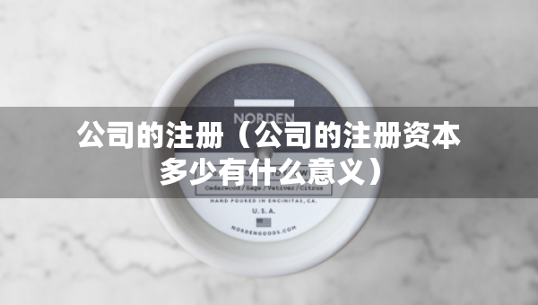 公司的注冊（公司的注冊資本多少有什么意義）