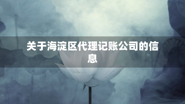關(guān)于海淀區(qū)代理記賬公司的信息