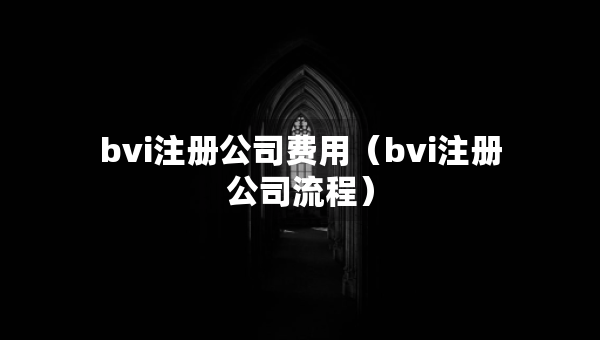 bvi注冊公司費用（bvi注冊公司流程）