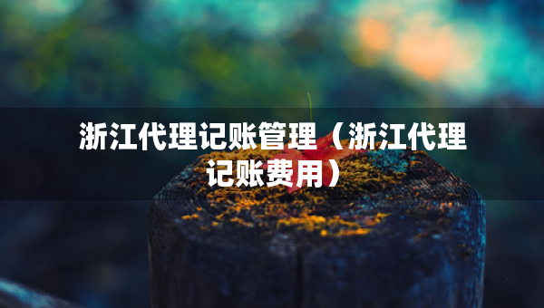 浙江代理記賬管理（浙江代理記賬費(fèi)用）