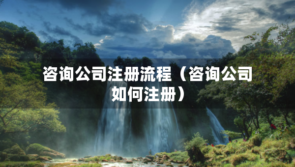 咨詢公司注冊流程（咨詢公司如何注冊）