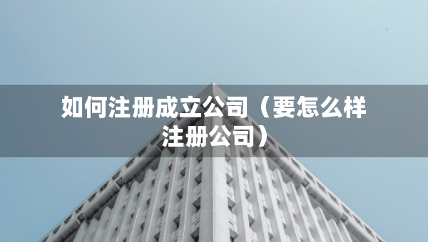 如何注冊(cè)成立公司（要怎么樣注冊(cè)公司）
