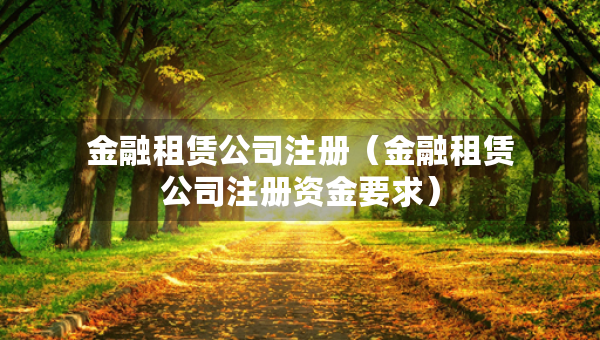 金融租賃公司注冊(cè)（金融租賃公司注冊(cè)資金要求）