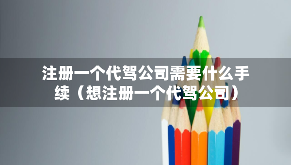 注冊一個代駕公司需要什么手續(xù)（想注冊一個代駕公司）