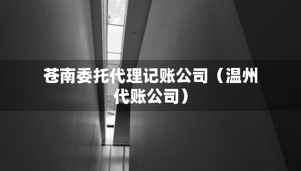 蒼南委托代理記賬公司（溫州代賬公司）