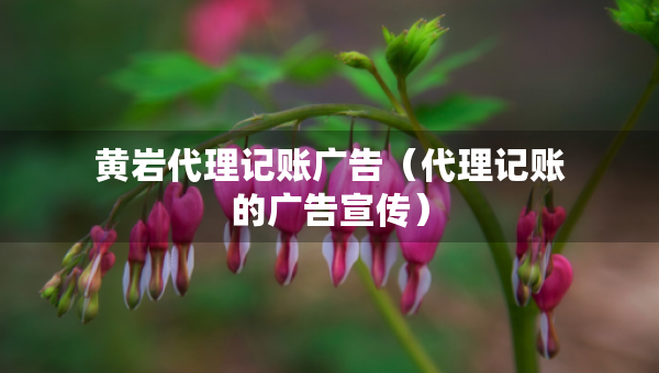 黃巖代理記賬廣告（代理記賬的廣告宣傳）