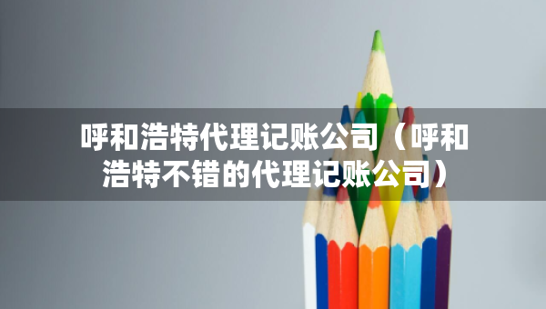 呼和浩特代理記賬公司（呼和浩特不錯的代理記賬公司）