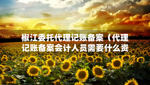 椒江委托代理記賬備案（代理記賬備案會計人員需要什么資料）