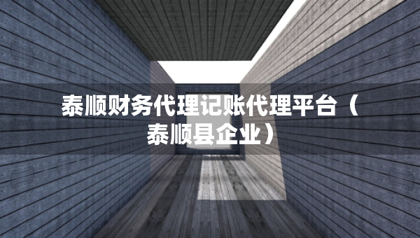 泰順財(cái)務(wù)代理記賬代理平臺(tái)（泰順縣企業(yè)）