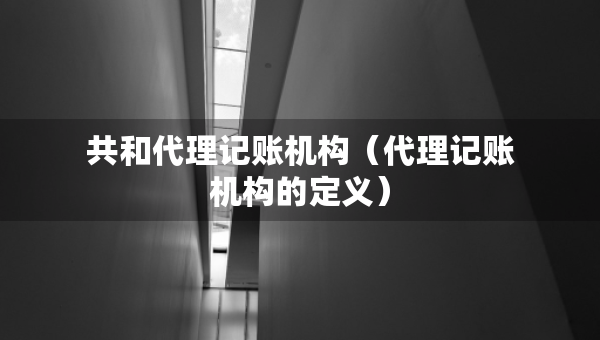 共和代理記賬機(jī)構(gòu)（代理記賬機(jī)構(gòu)的定義）