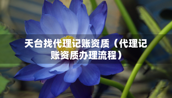 天臺找代理記賬資質（代理記賬資質辦理流程）