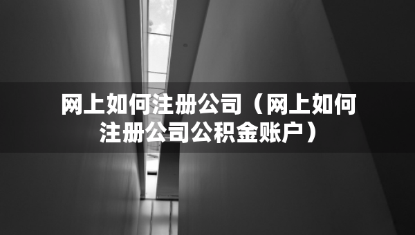 網(wǎng)上如何注冊公司（網(wǎng)上如何注冊公司公積金賬戶）