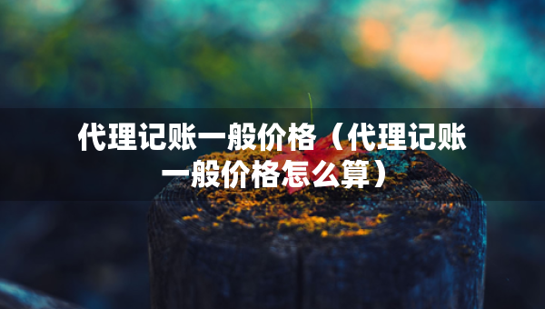 代理記賬一般價(jià)格（代理記賬一般價(jià)格怎么算）